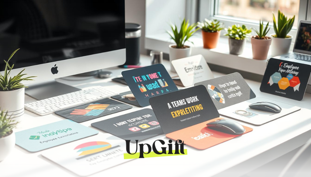 Vibrant workplace with customised mouse pad