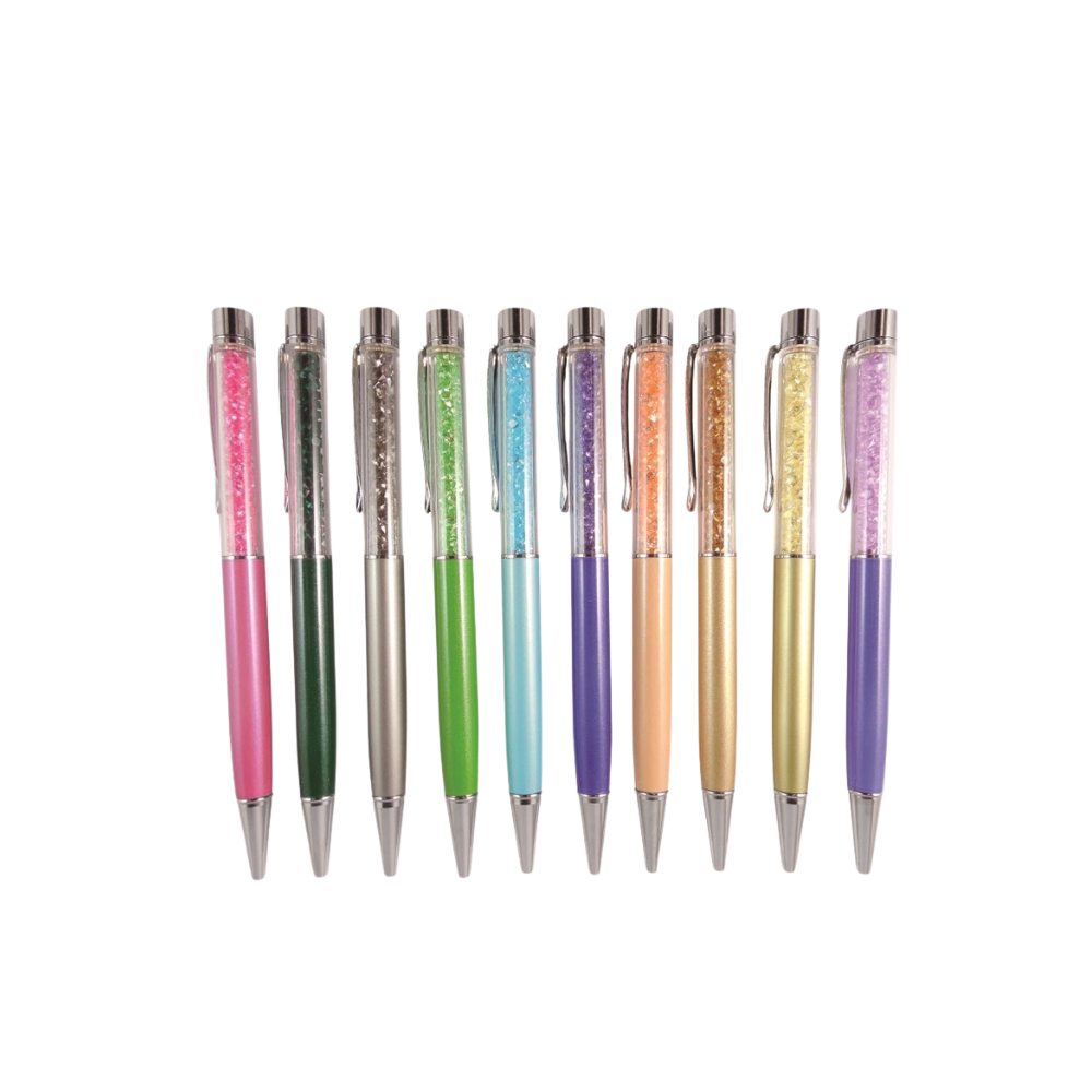 Crystal metal ballpoint pen