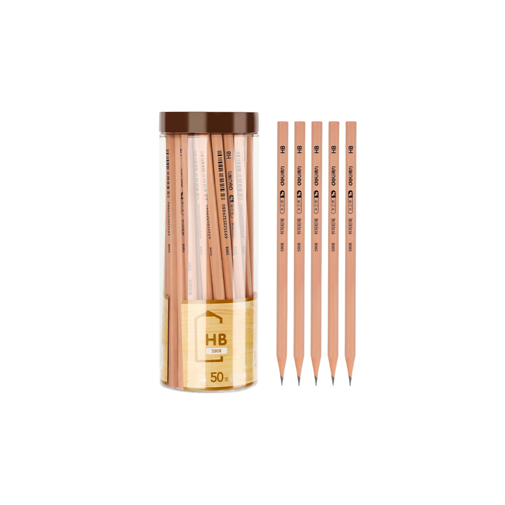 50 pieces of mahogany environmental protection HB hexagonal pencil in barrel