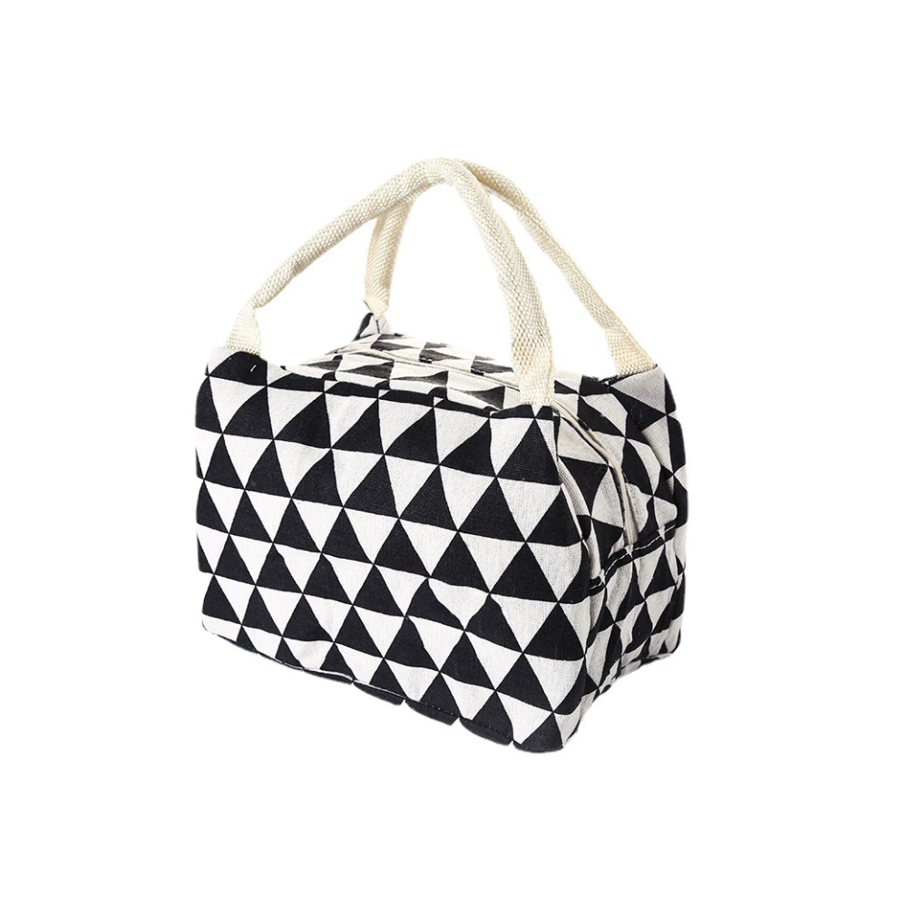 Cotton and linen portable cooler bag