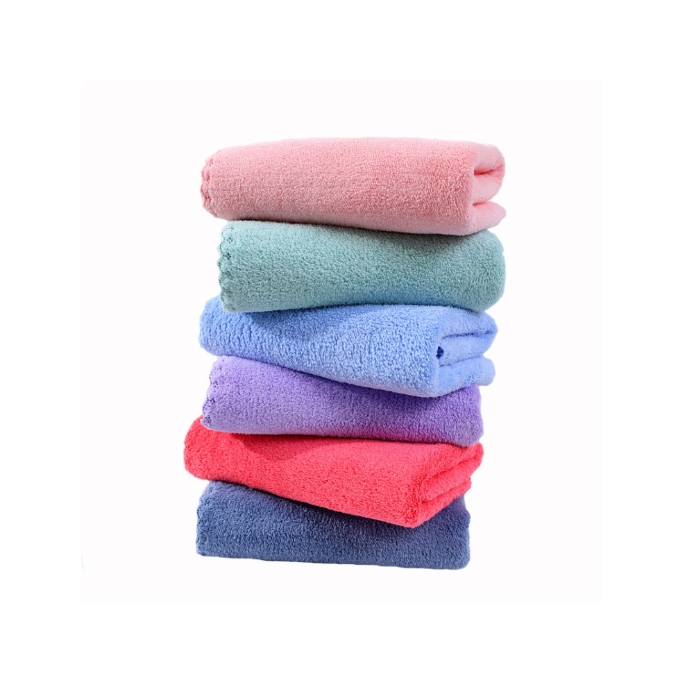 Coral velvet bath towel