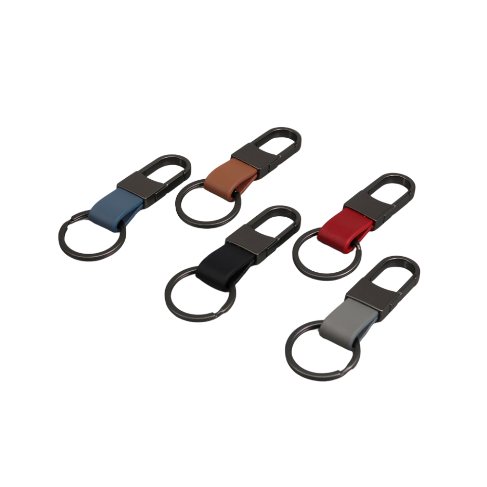 Metal leather keychain