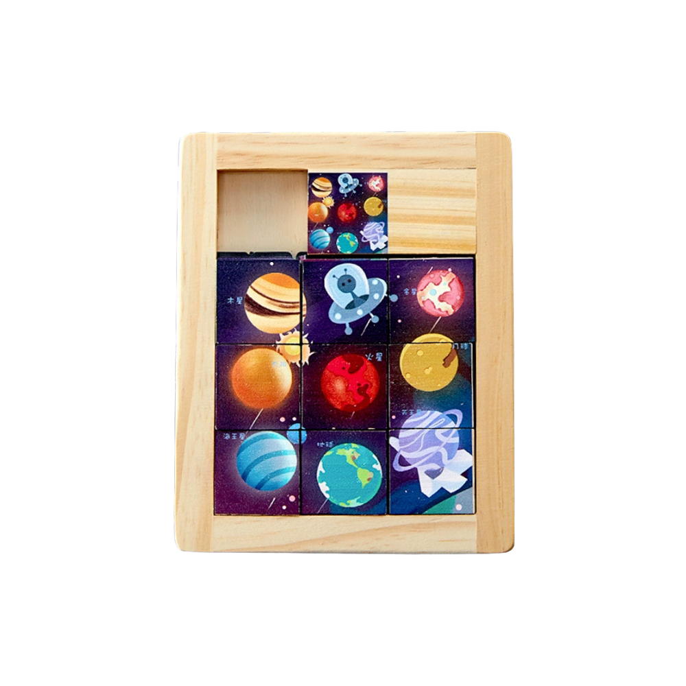 9 grid cartoon animal plastic sliding puzzle