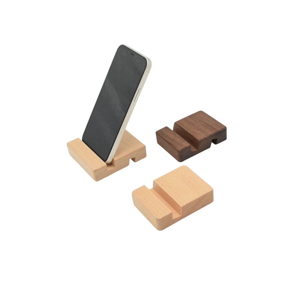 Creative solid wood mobile phone stand